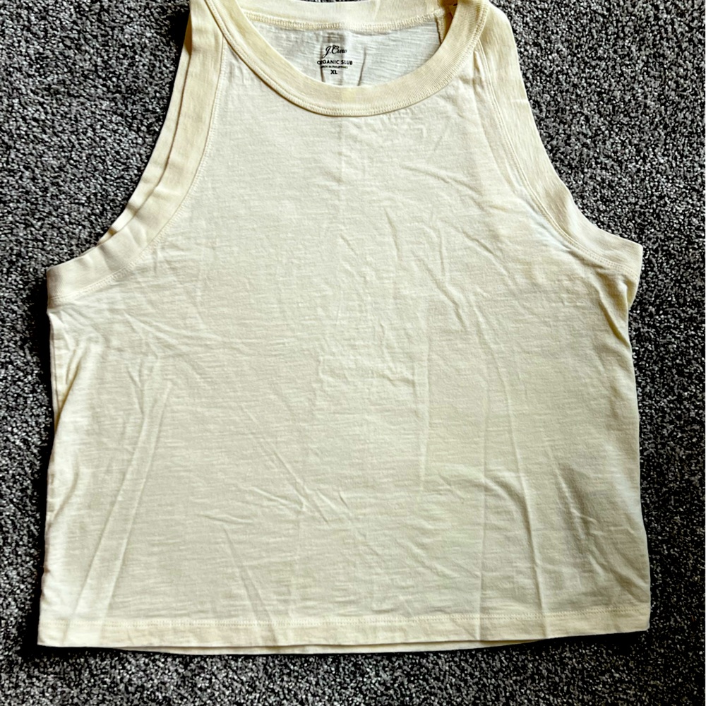 90’s Cropped Organic Slub Cotton Tank Top